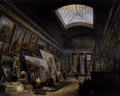 休伯特罗伯特 - Imaginary View of the Grande Galerie in the Louvre